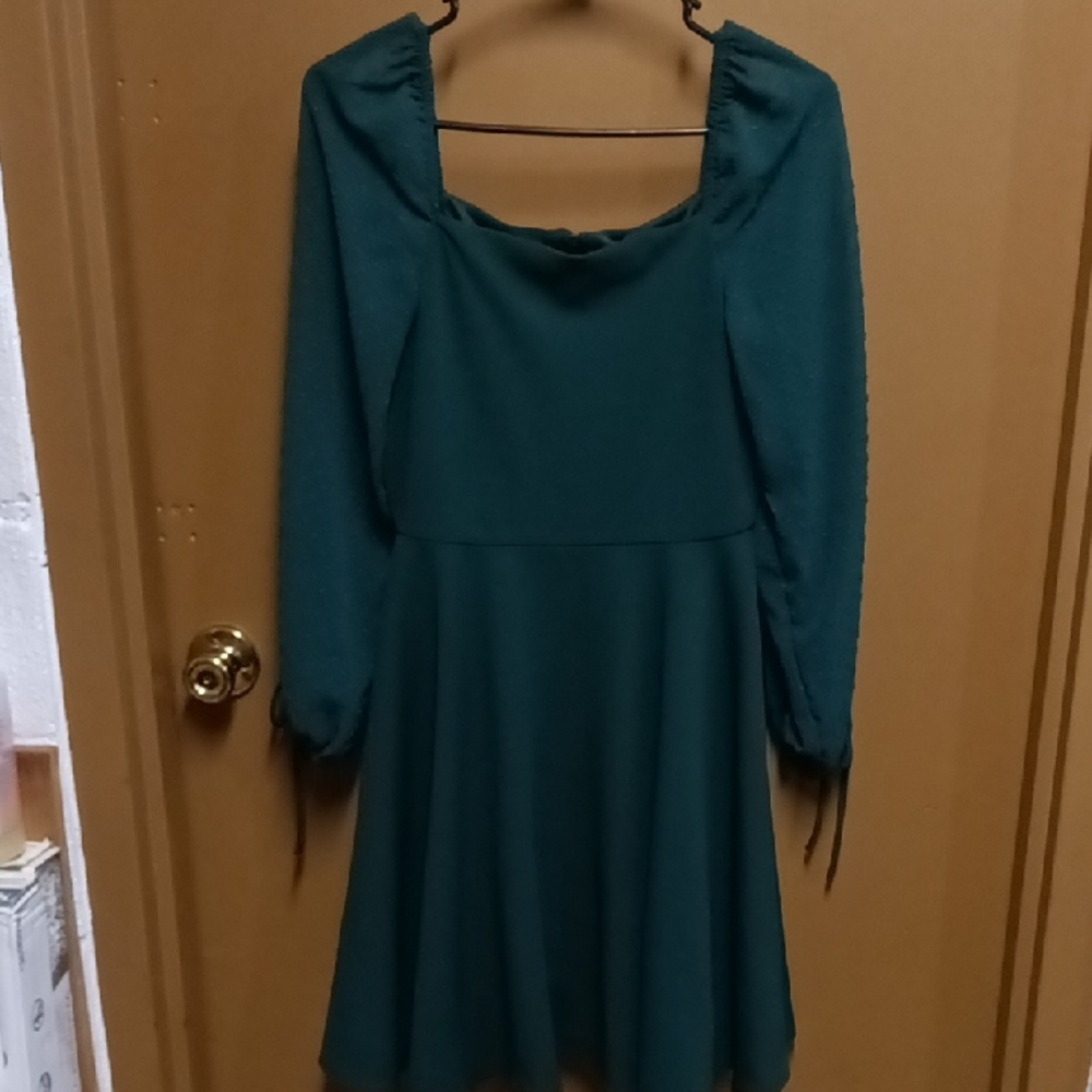 Rare Editions Teal Long Sleeve Dress